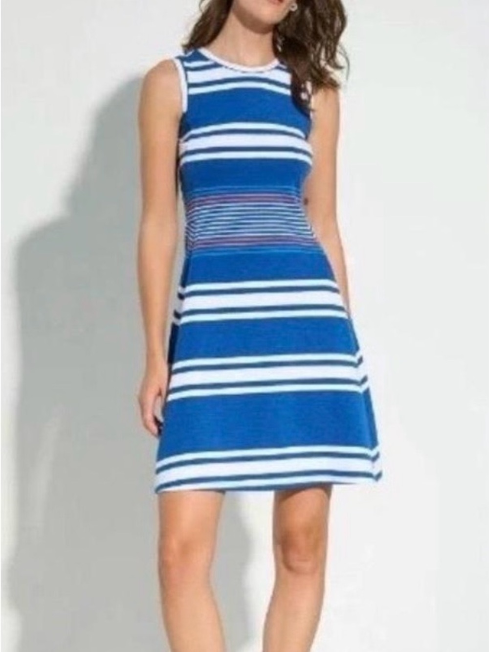Hatley Blue and White Sleeveless Striped Dress